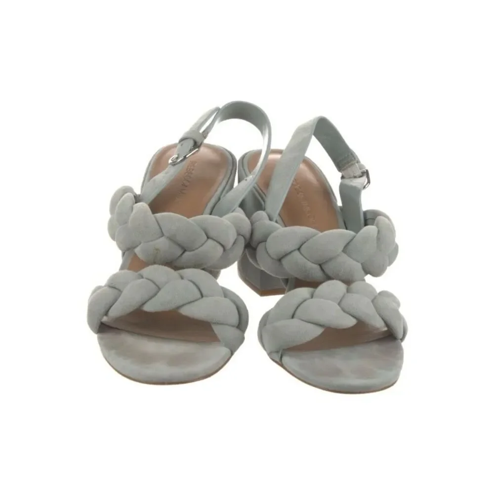 rebecca minkoff Authentic Blue Green Suede Leather Block Heel Braided Sandals 7